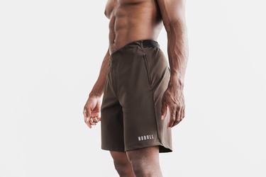 Nobull Lightweight 9" Men's Shorts Chocolate | Australia (LQ9045)